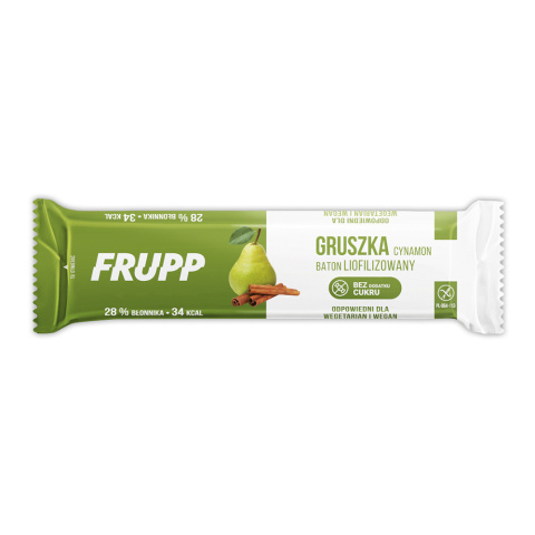 FRUPP Baton liofilizowany gruszka-cynamon bezglutenowy 10g NOWOŚĆ FRUPP Baton liofilizowany gruszka-cynamon bezglutenowy 10g NOWOŚĆ