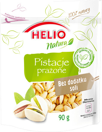 HELIO NATURA Orzechy pistacjowe prażone bez soli 90g HELIO NATURA Orzechy pistacjowe prażone bez soli 90g