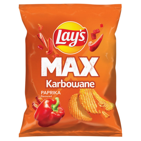 LAY'S MAX Chipsy ziemniaczane Karbowane Paprykowe 40g LAY'S MAX Chipsy ziemniaczane Karbowane Paprykowe 40g