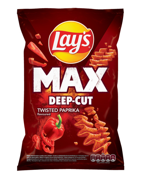 LAY'S MAX DEEP-CUT PAPRIKA PAPRYKOWE KARBOWANE 120g LAY'S MAX DEEP-CUT PAPRIKA PAPRYKOWE KARBOWANE 120g
