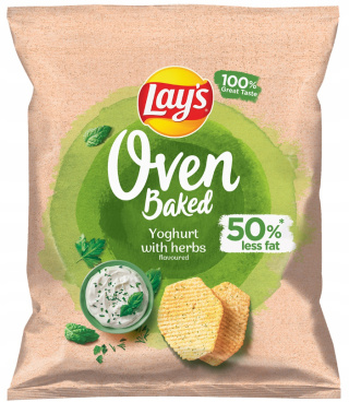 LAY'S OVEN BAKED Chipsy o smaku Jogurtu z ziołami 40G