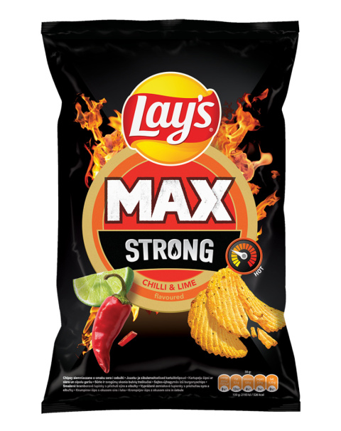 LAY'S STRONG Chipsy ziemniaczane karbowane CHILLI&LIME 120g LAY'S STRONG Chipsy ziemniaczane karbowane CHILLI&LIME 120g