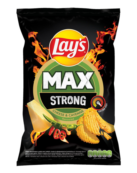 LAY'S STRONG Chipsy ziemniaczane karbowane Cheese & Cayenne 120g LAY'S STRONG Chipsy ziemniaczane karbowane Cheese & Cayenne 120g