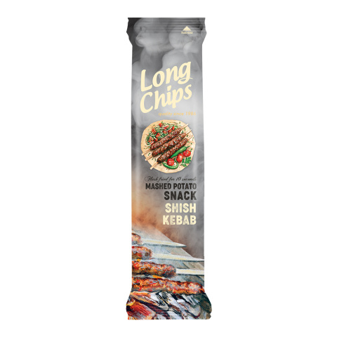 LONG CHIPS Chipsy ziemniaczane o smaku shish kebab 75g LONG CHIPS Chipsy ziemniaczane o smaku shish kebab 75g