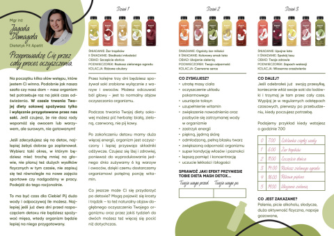 MASH DETOX Detoks sokowy - 15 świeżych soków. Rózne smaki. 330ml x15szt MASH DETOX Detoks sokowy - 15 świeżych soków. Rózne smaki. 330ml x15szt