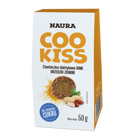 NAURA Ciasteczka daktylowe RAW orzeszki ziemne 50g NAURA Ciasteczka daktylowe RAW orzeszki ziemne 50g