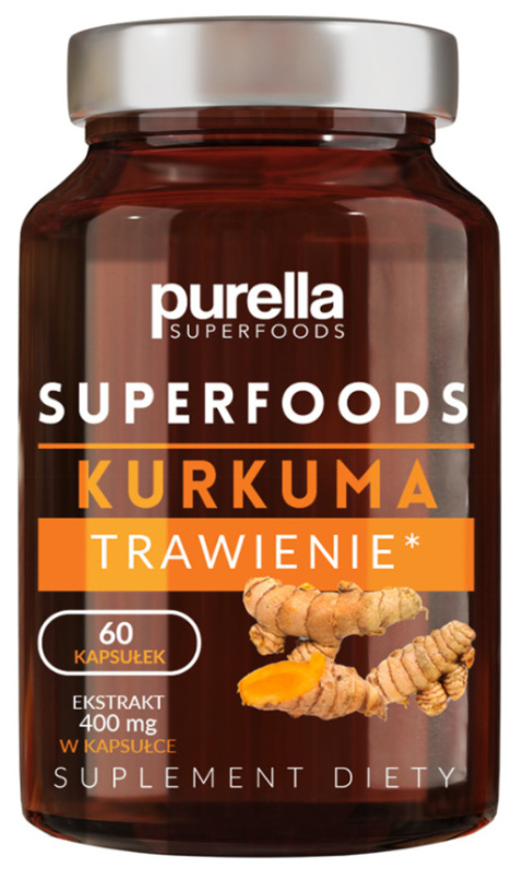 Purella Superfoods Trawienie Kurkuma Suplement diety 30g 60 kapsułek Purella Superfoods Trawienie Kurkuma Suplement diety 30g 60 kapsułek