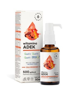 AURA HERBALS Witamina ADEK dla rodziny, MCT, krople 50 ml
