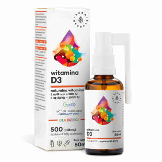 AURA HERBALS Witamina D3 dla dzieci, MCT, aerozol 50 ml