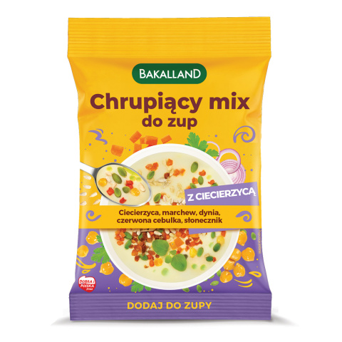 BAKALLAND Chrupiący Mix do zup z ciecierzycą 75g BAKALLAND Chrupiący Mix do zup z ciecierzycą 75g