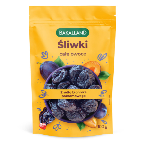 BAKALLAND ŚLIWKI KALIFORNIJSKIE SUSZONE 100G BAKALLAND ŚLIWKI KALIFORNIJSKIE SUSZONE 100G
