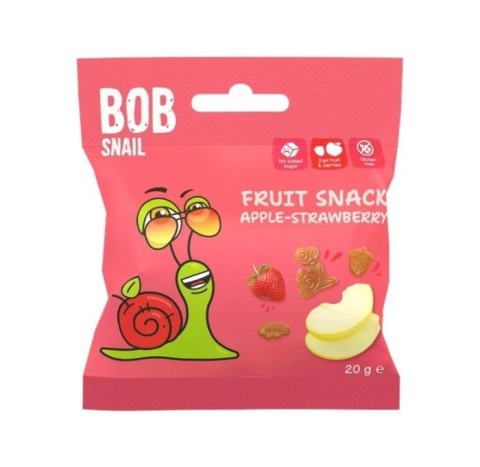 BOB SNAIL Żelki o smaku jabłko-truskawka 20g BOB SNAIL Żelki o smaku jabłko-truskawka 20g