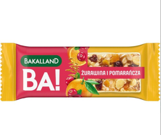 Bakalland baton zbożowy BA! żurawina i pomarańcza 40g Batonik