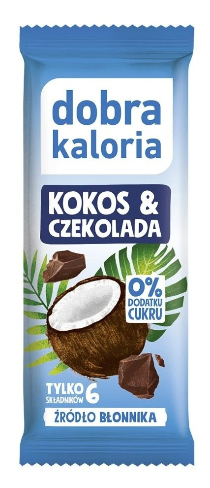 DOBRA KALORIA Baton kokos i czekolada 33g DOBRA KALORIA Baton kokos i czekolada 33g