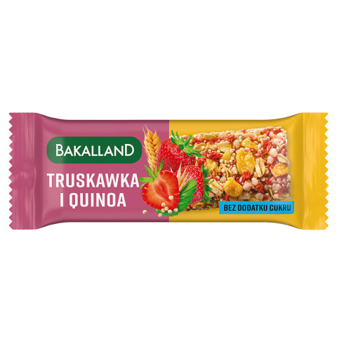 Baton zbożowy Bakalland BA! 5 zbóż truskawka i quinoa Batonik Baton zbożowy Bakalland BA! 5 zbóż truskawka i quinoa Batonik