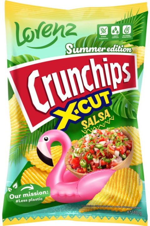 CRUNCHIPS X-CUT Chipsy Salsa 140g LORENZ