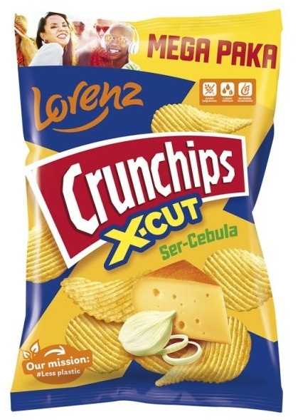CRUNCHIPS Chipsy X-CUT Ser Cebula 200g LORENZ CRUNCHIPS Chipsy X-CUT Ser Cebula 200g LORENZ