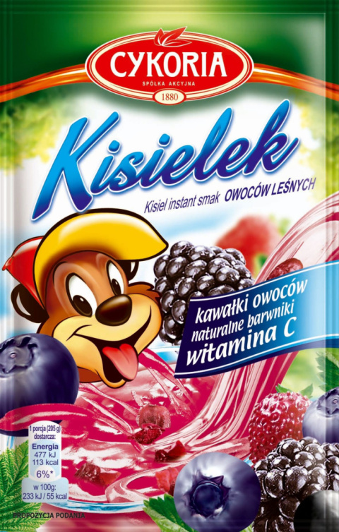 CYKORIA Kisielek Kisiel instant smak owoce leśne 30g CYKORIA Kisielek Kisiel instant smak owoce leśne 30g