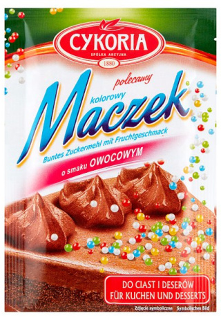 CYKORIA Maczek kolorowy o smaku owocowym 50g