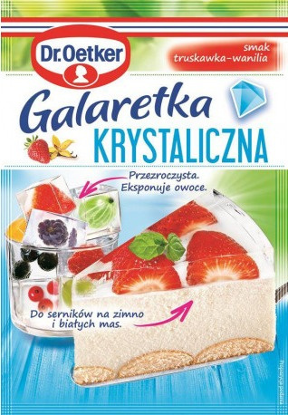 DR OETKER Galaretka krystaliczna truskawkowo-waniliowa 72g DR OETKER Galaretka krystaliczna truskawkowo-waniliowa 72g
