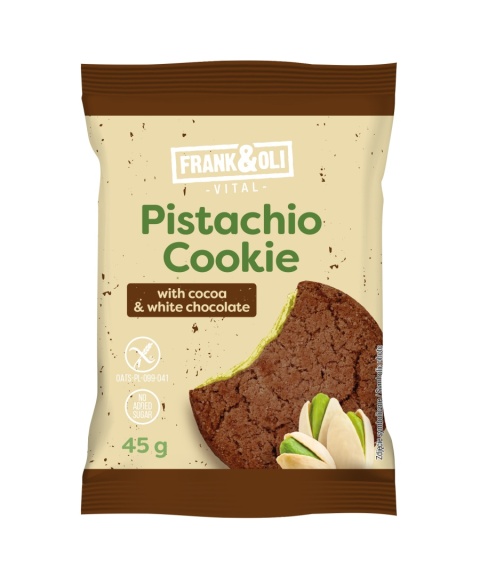 FRANK&OLI Pistachio Cookie With Cocoa&White Chocolate 45g FRANK&OLI Pistachio Cookie With Cocoa&White Chocolate 45g