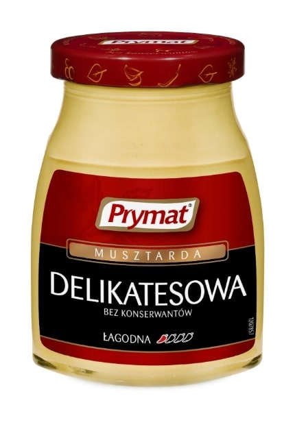 PRYMAT Musztarda delikatesowa łagodna 185g PRYMAT Musztarda delikatesowa łagodna 185g