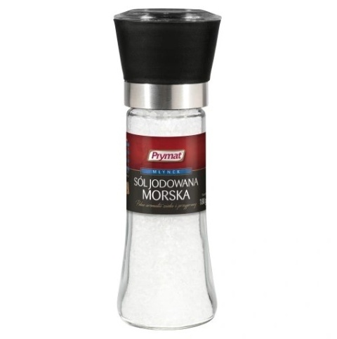 PRYMAT Sól morska jodowana Prymat w młynku 180g PRYMAT Sól morska jodowana Prymat w młynku 180g