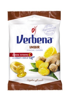 VERBENA Cukierki ziołowe z imbirem 60g VERBENA Cukierki ziołowe z imbirem 60g